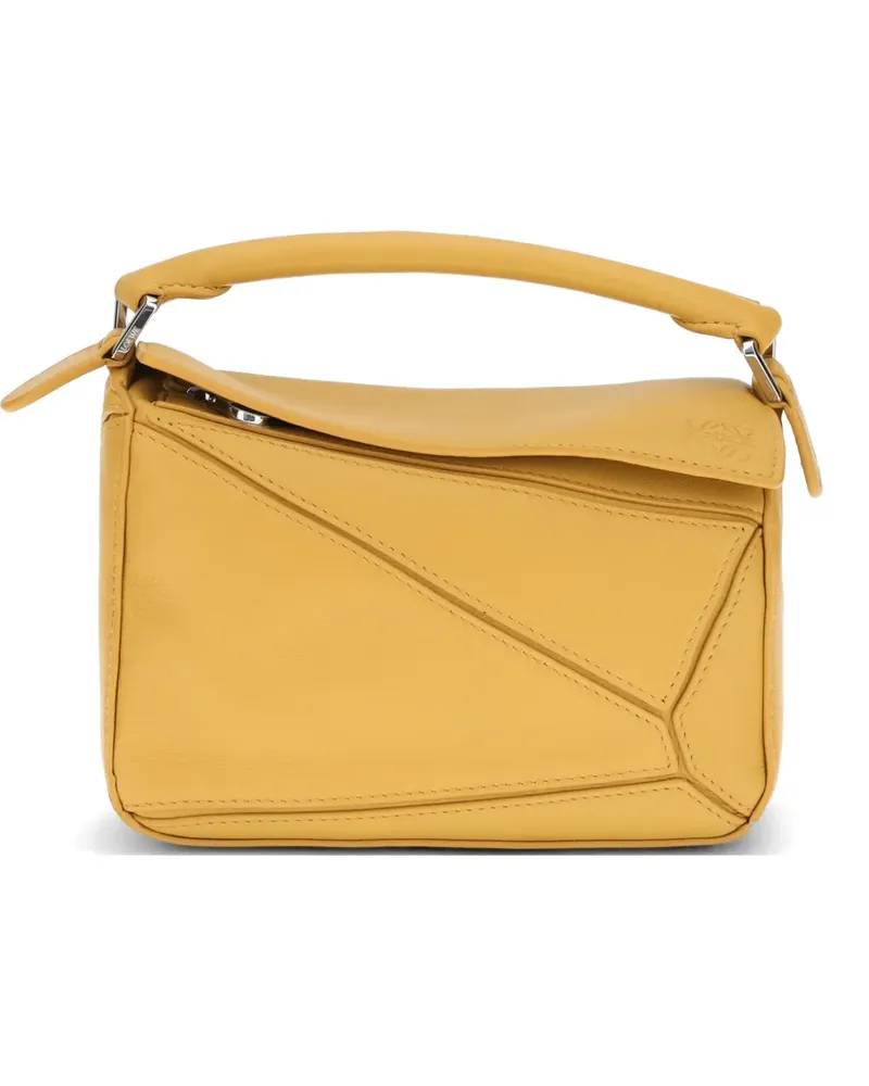 Loewe mini Featherlight Puzzle leather tote bag - Gelb Gelb