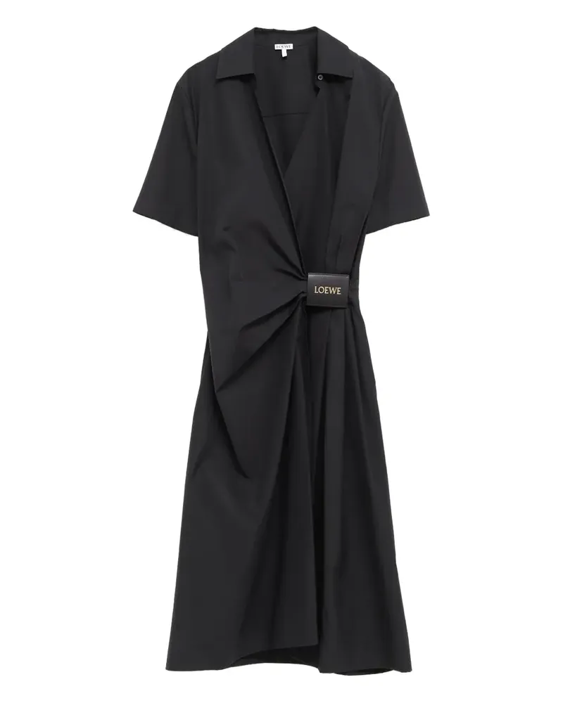 Loewe Drapiertes Midikleid - Schwarz Schwarz