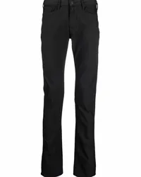 Emporio Armani Schmale Hose mit Logo-Schild Schwarz