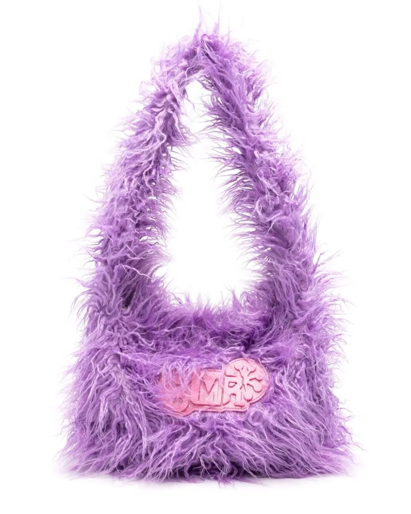 Martine Rose Schultertasche aus Faux Fur Violett