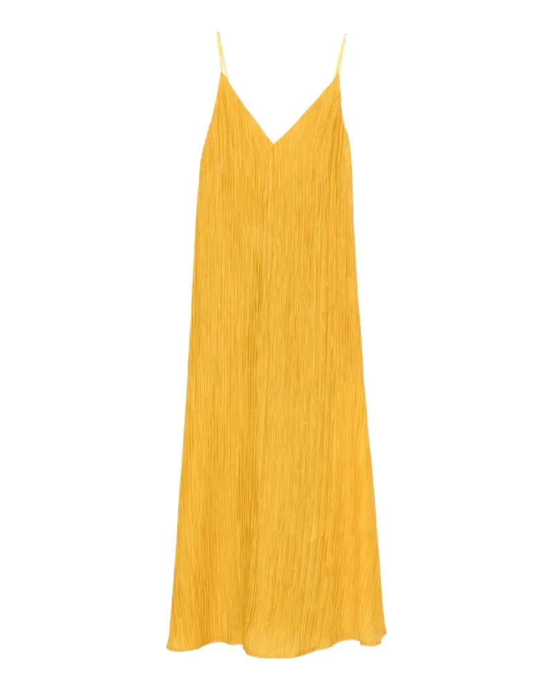 SOLOTRE Kleid mit V-Ausschnitt - Gelb Gelb