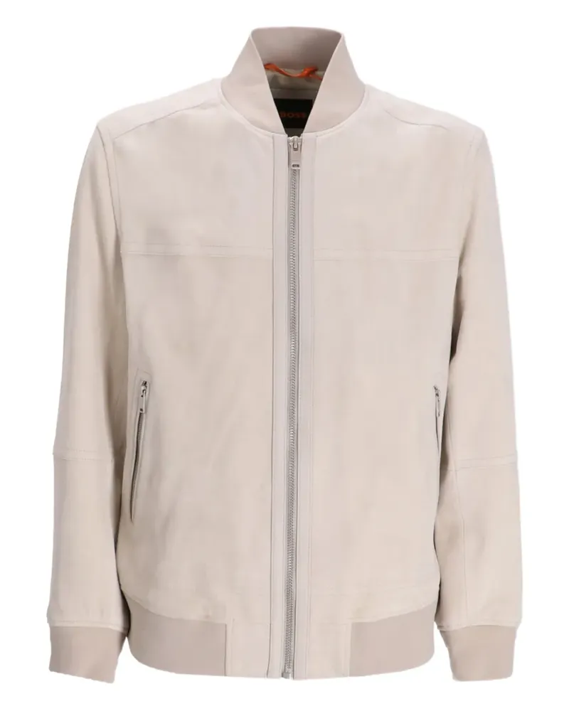 HUGO BOSS Bomberjacke aus Wildleder - Nude Nude