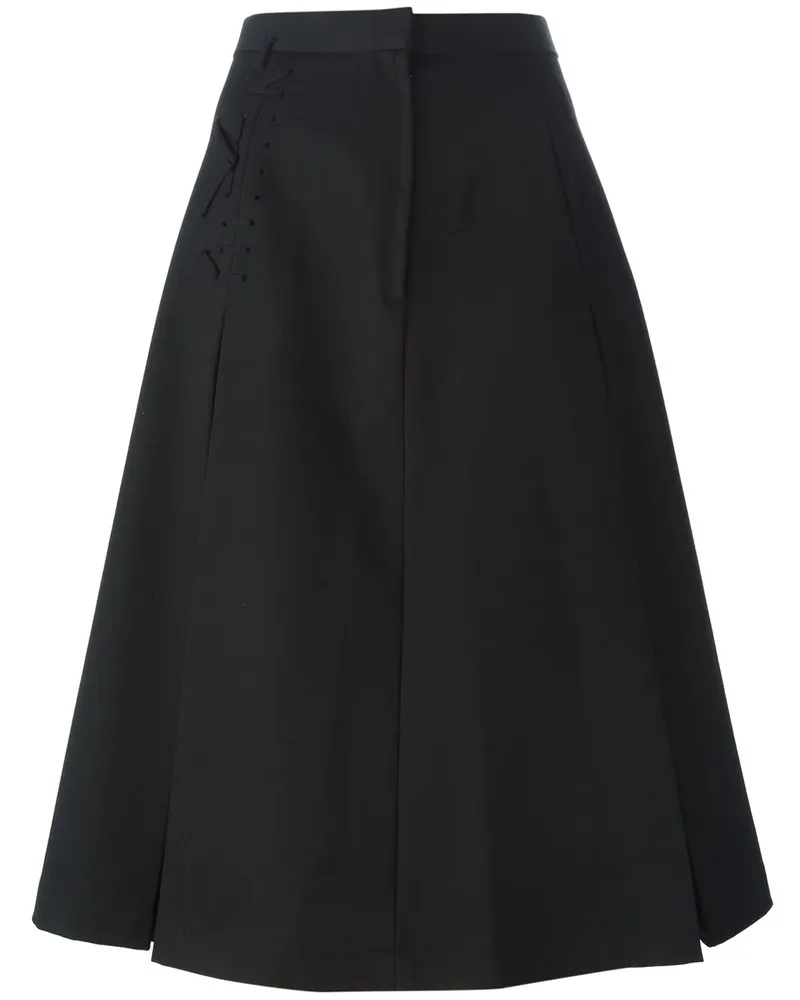 Comme des Garçons A-Linien-Rock mit seitlicher Schnürung - Schwarz Schwarz