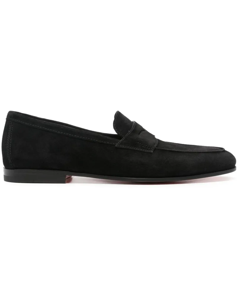 Santoni Carlo Loafer aus Wildleder - Schwarz Schwarz