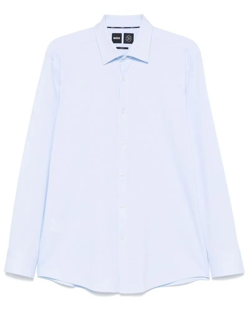 HUGO BOSS Hemd mit Jacquardmuster - Blau Blau