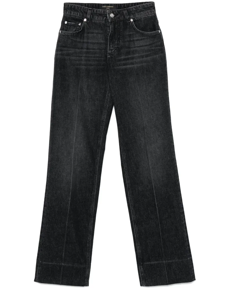 Dolce & Gabbana Gerade Jeans mit Bügelfalten - Schwarz Schwarz