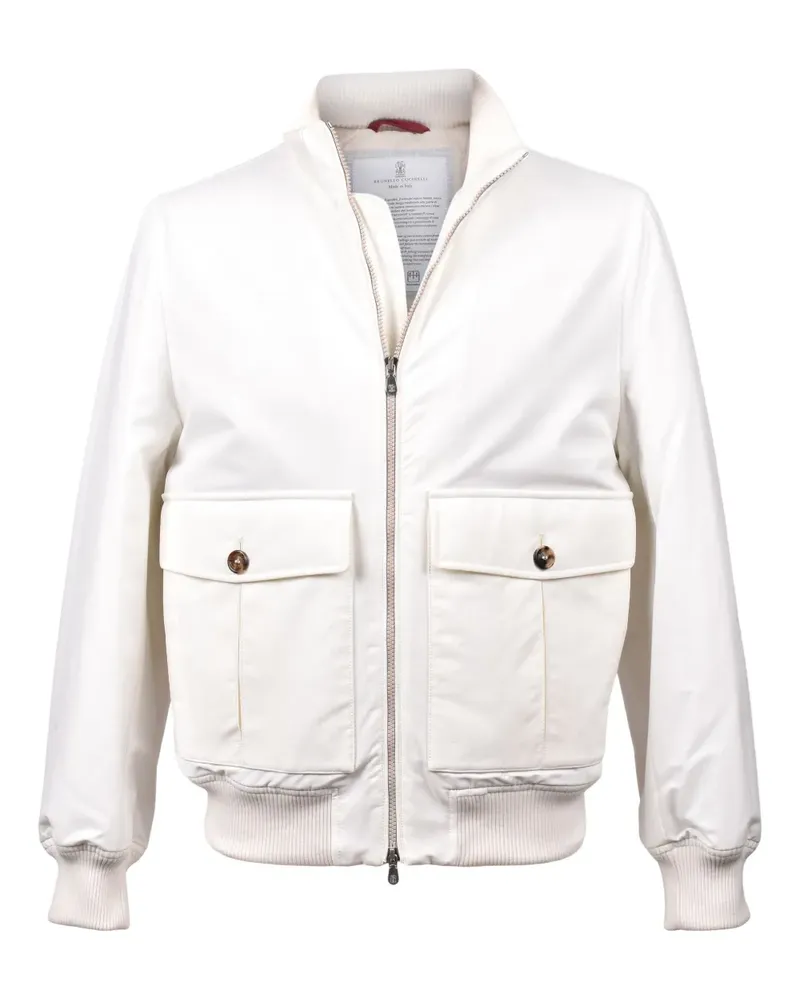 Brunello Cucinelli Jacke mit Klappentasche - Weiß Weiß