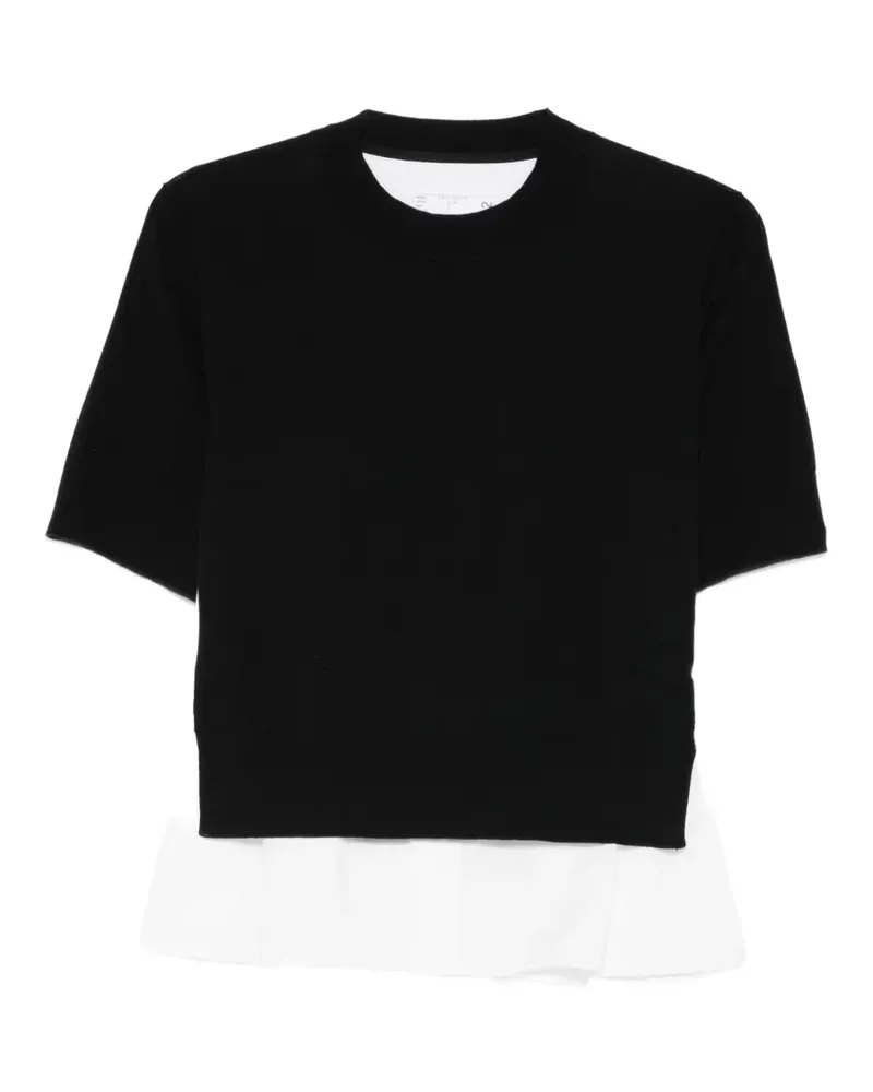 Sacai Top mit Rüschen - Schwarz Schwarz