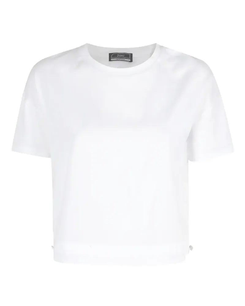 Herno T-Shirt mit Kordelzug-Saum - Weiß Weiß
