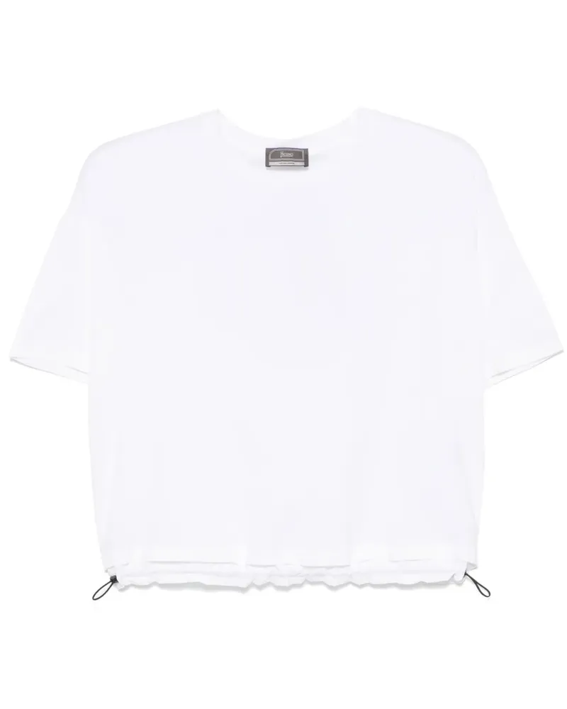 Herno T-Shirt mit Kordelzug-Saum - Weiß Weiß