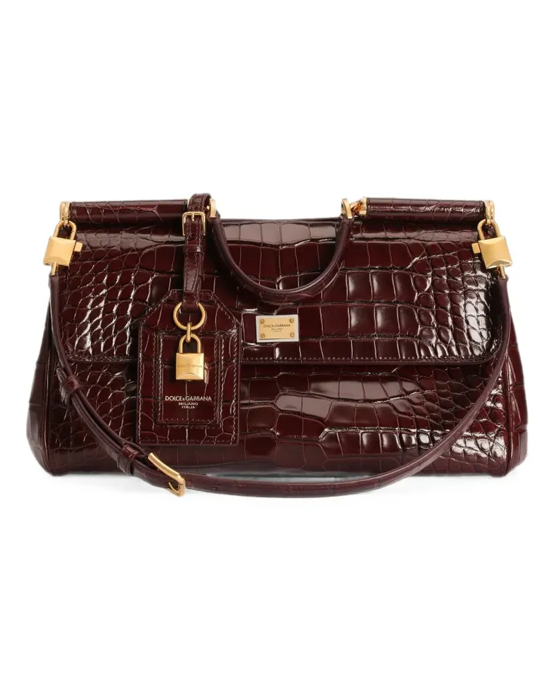 Dolce & Gabbana Mittelgroße My Sicily Tasche aus Alligatorleder - Rot Rot
