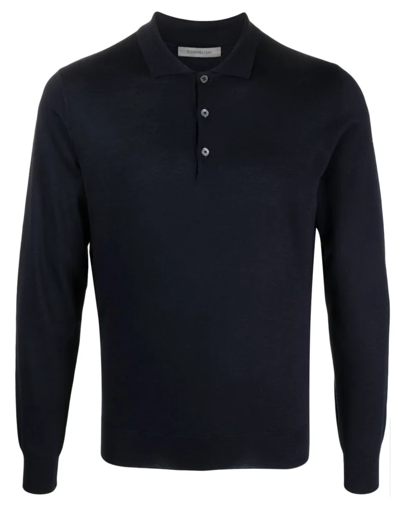 Corneliani 120s Poloshirt Blau