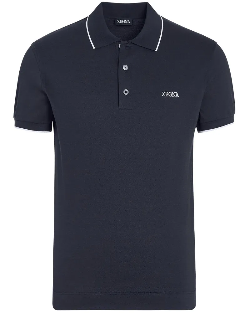Ermenegildo Zegna Poloshirt aus Piqué - Blau Blau