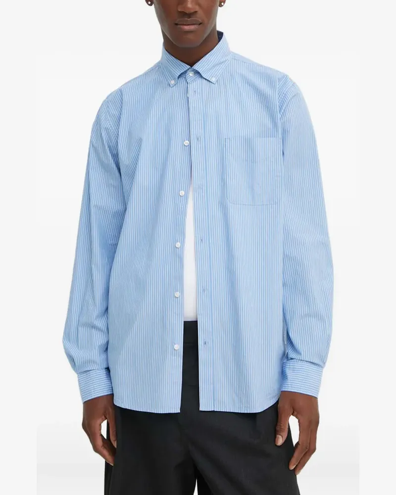 LES DEUX striped-pattern shirt - Blau Blau