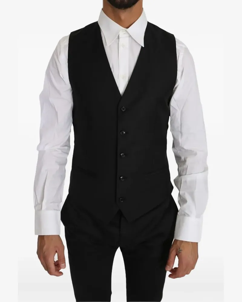 Dolce & Gabbana Weste mit V-Ausschnitt - Schwarz Schwarz