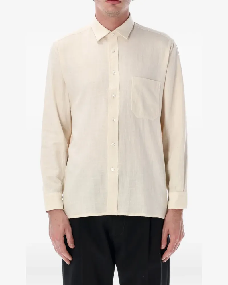 Salvatore Piccolo Tahiti chest-pocket long-sleeve shirt - Nude Nude