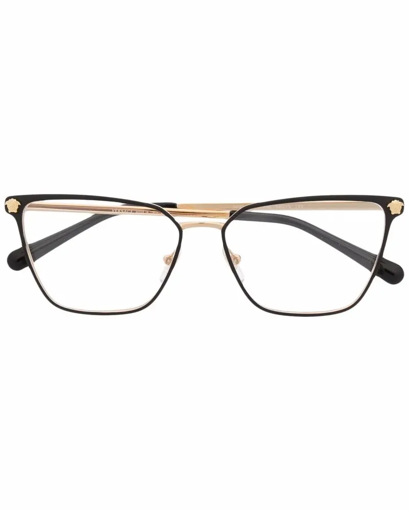 Versace Brille mit eckigem Gestell - Schwarz Schwarz