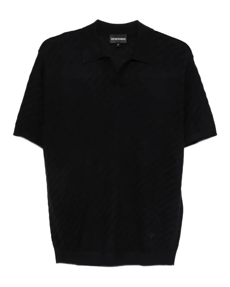 Emporio Armani Poloshirt aus Jacquard - Blau Blau