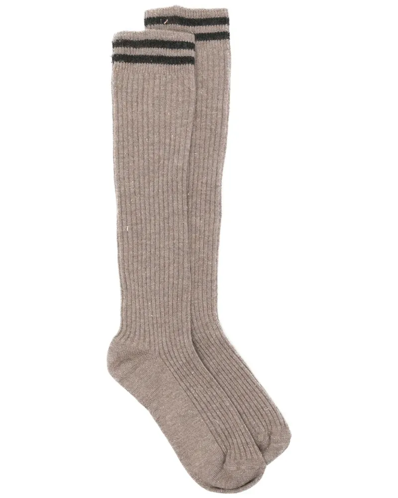 Brunello Cucinelli Gerippte Socken - Braun Braun
