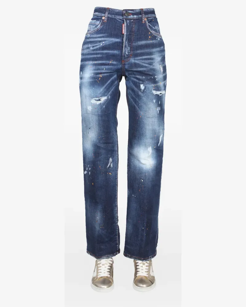 Dsquared2 Jeans in Distressed-Optik - Blau Blau