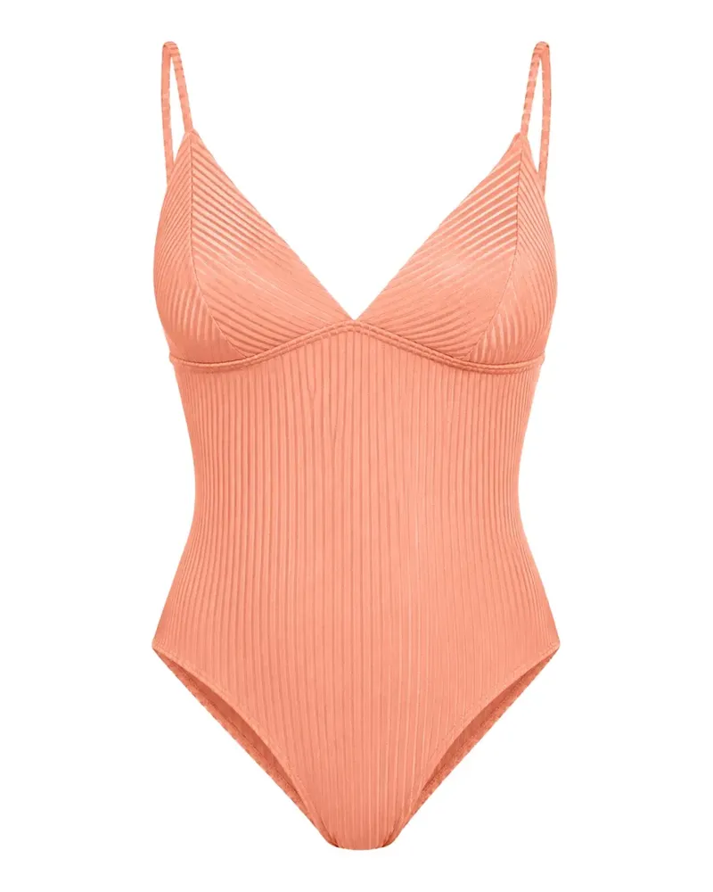 Rip Curl ribbed lace-up swimsuit - Orange Orange