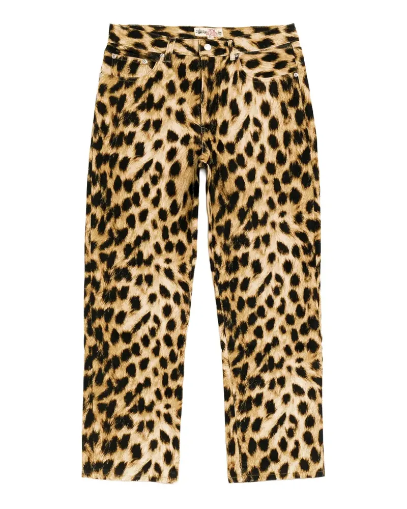Stüssy leopard-print jeans - Nude Nude