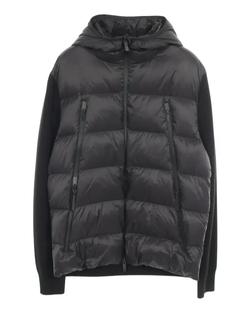 Moncler Knit hooded down jacket - Schwarz Schwarz
