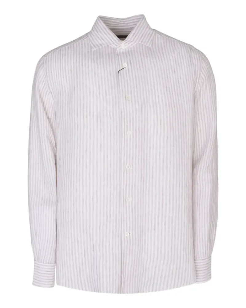 Corneliani striped linen shirt - Weiß Weiß