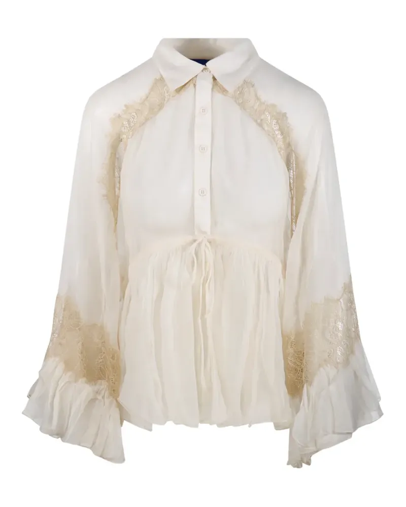 Mes Demoiselles Deccala lace ruffled blouse - Nude Nude