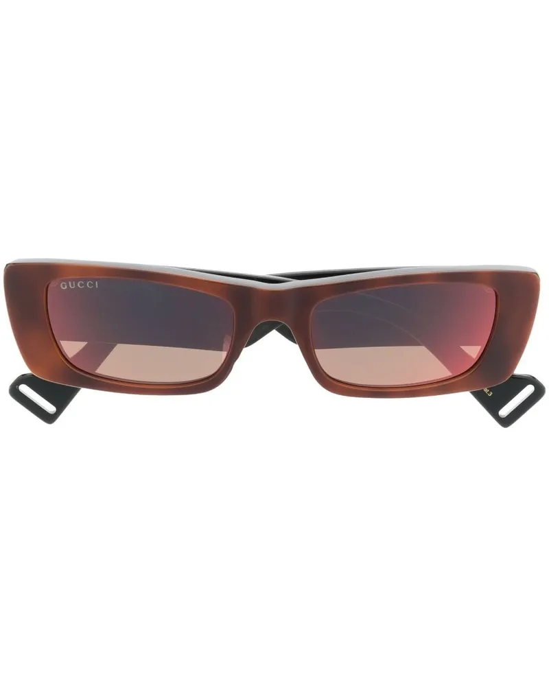 Gucci Sonnenbrille mit eckigem Gestell - Braun Braun
