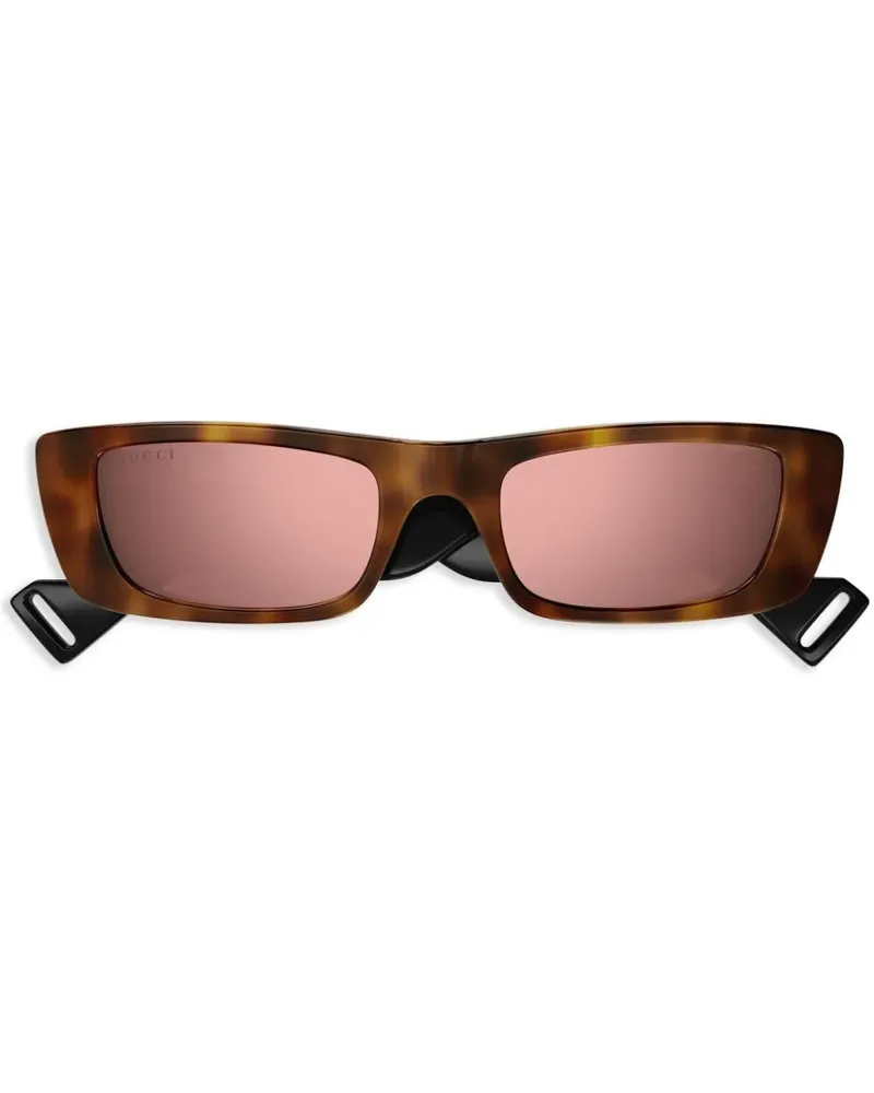 Gucci Sonnenbrille mit eckigem Gestell - Braun Braun