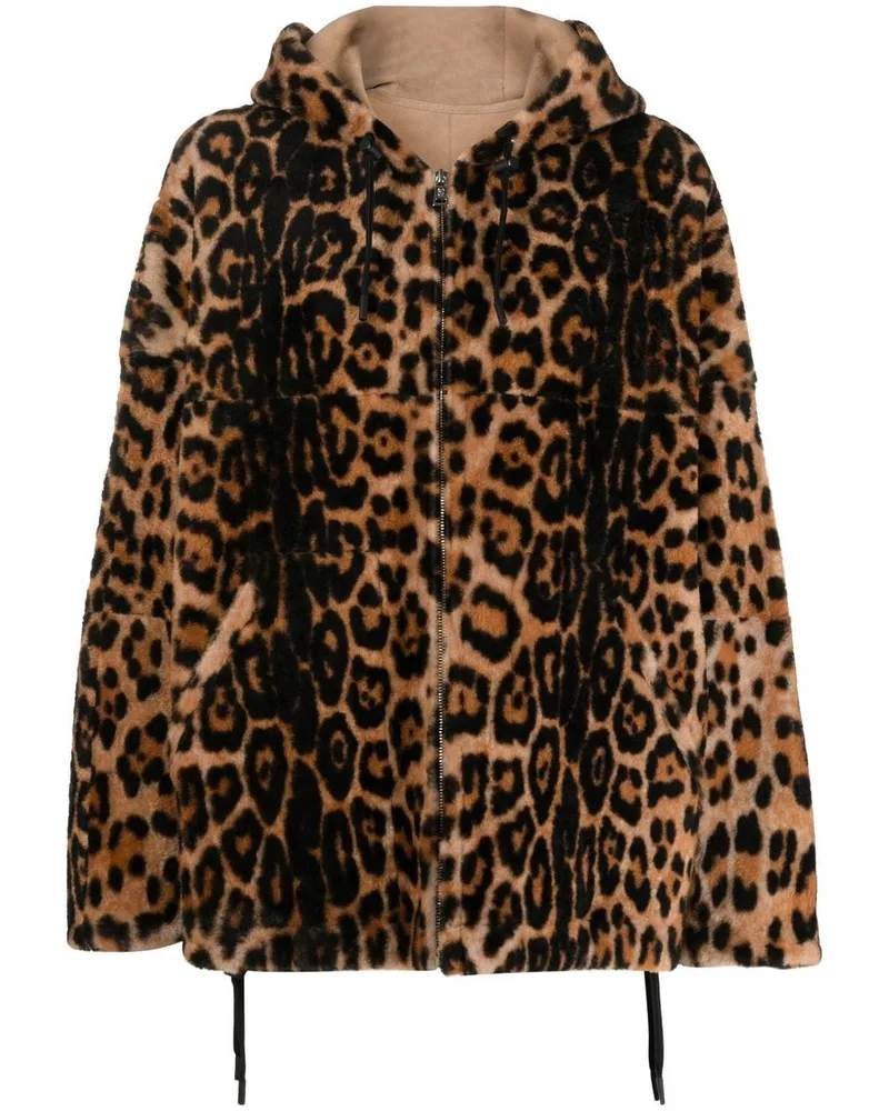 Yves Salomon Jacke mit Animal-Print - Nude Nude