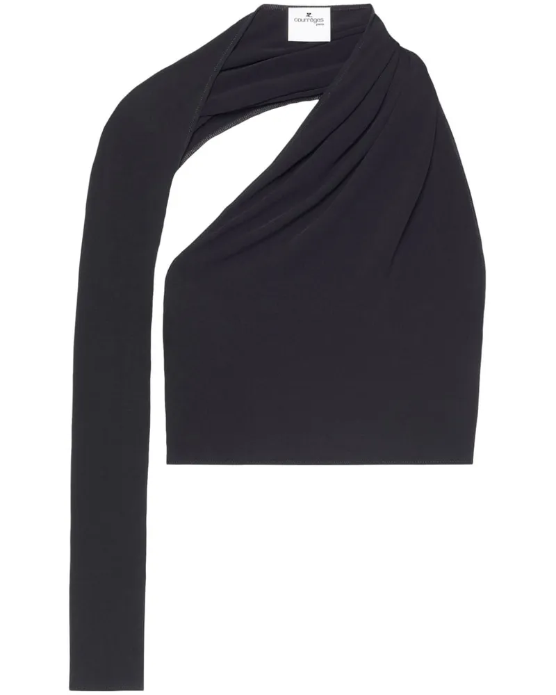 Courrèges Asymmetrisches Slash Cropped-Top - Schwarz Schwarz
