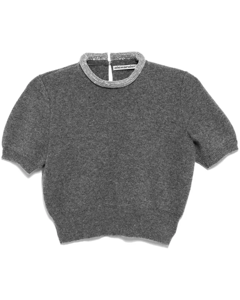 Alexander Wang T-Shirt mit Kristallbesatz - Grau Grau