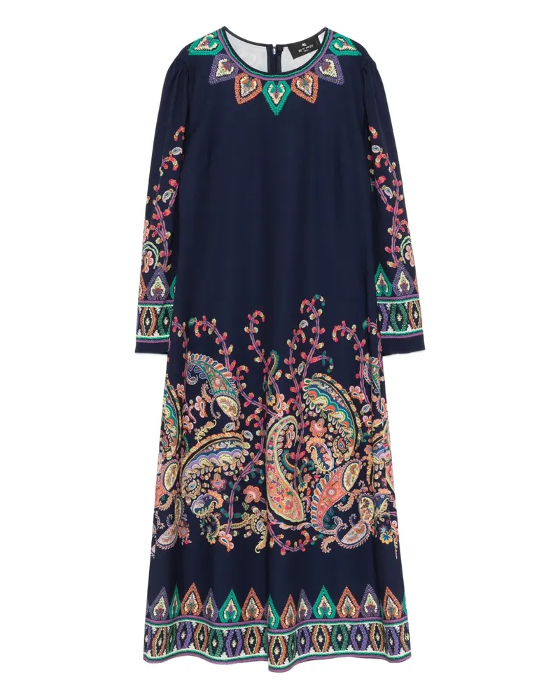 Etro paisley midi dress - Blau Blau