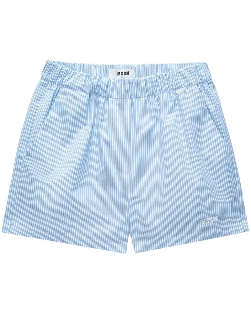 MSGM Gestreifte Sport-Shorts - Blau Blau