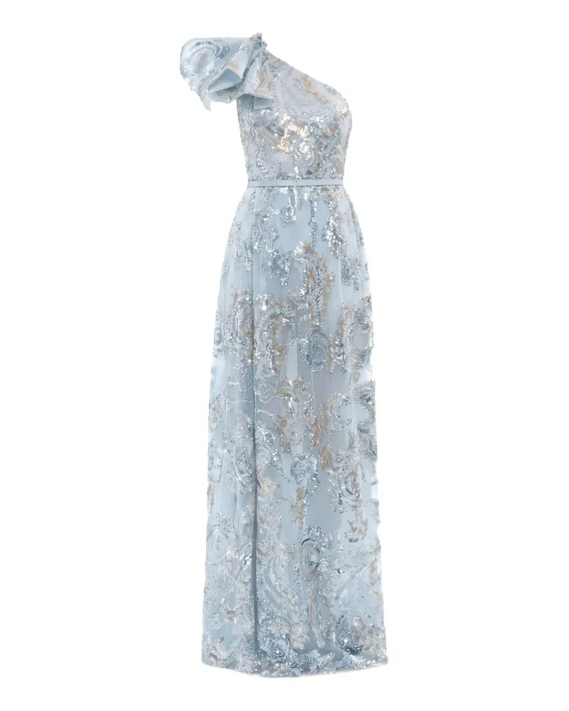 Saiid Kobeisy ruffled sequin-embroidered maxi dress - Blau Blau