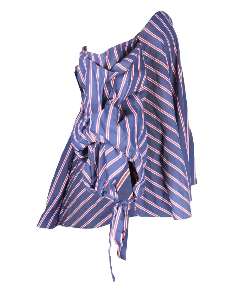 Caroline Constas striped off-shoulder top - BLUE PRINT Blue