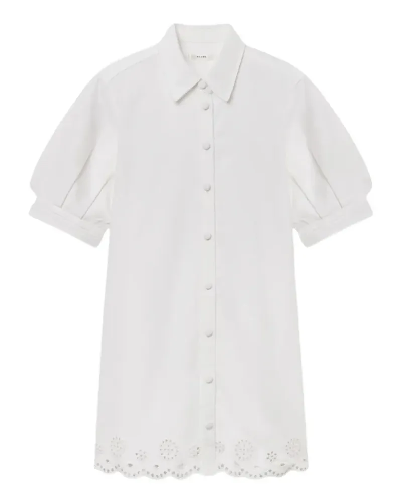 Frame Denim Eyelet Play billow-sleeve mini dress - Weiß Weiß
