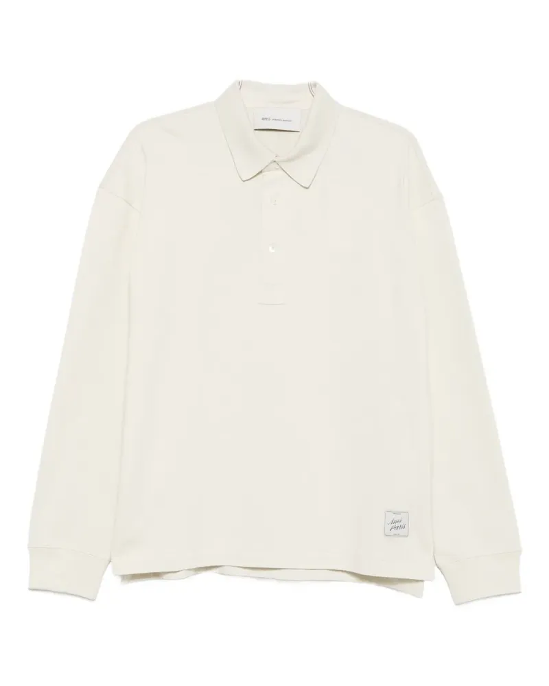 AMI Paris Poloshirt mit Logo-Patch - Nude Nude