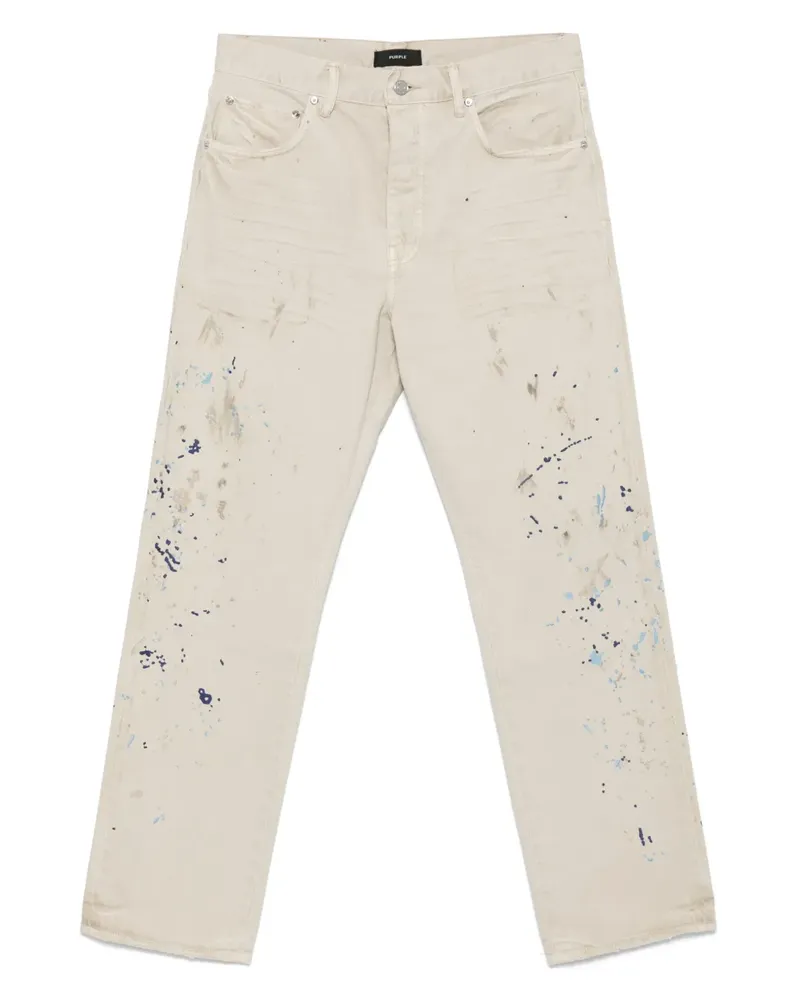 PURPLE BRAND Jeans mit Farbklecksen - Nude Nude