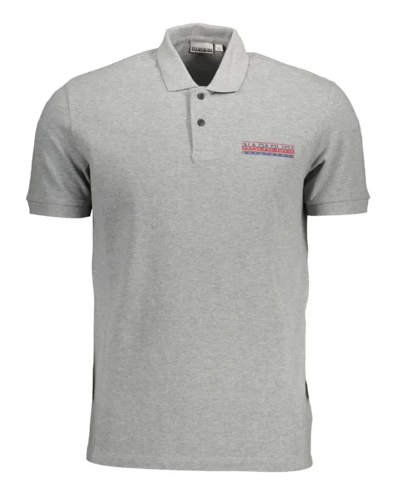 Napapijri logo-print cotton polo shirt - Grau Grau