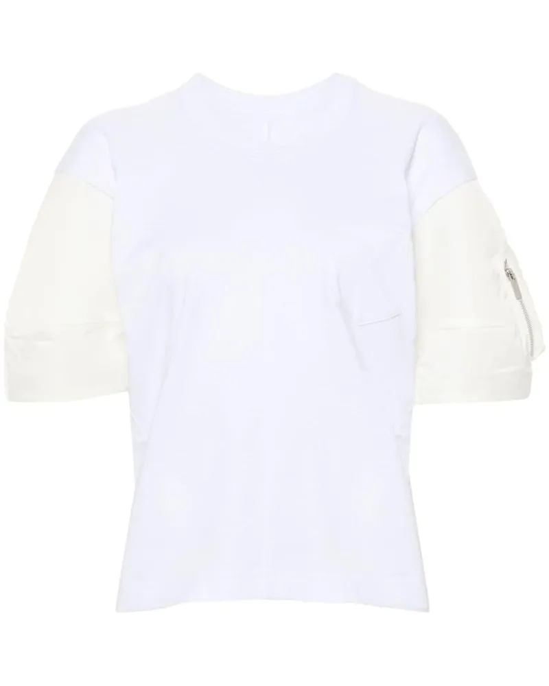 Sacai T-Shirt aus Baumwolljersey Blau