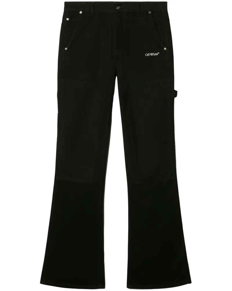 OFF-WHITE Hose mit Logo-Stickerei - Schwarz Schwarz