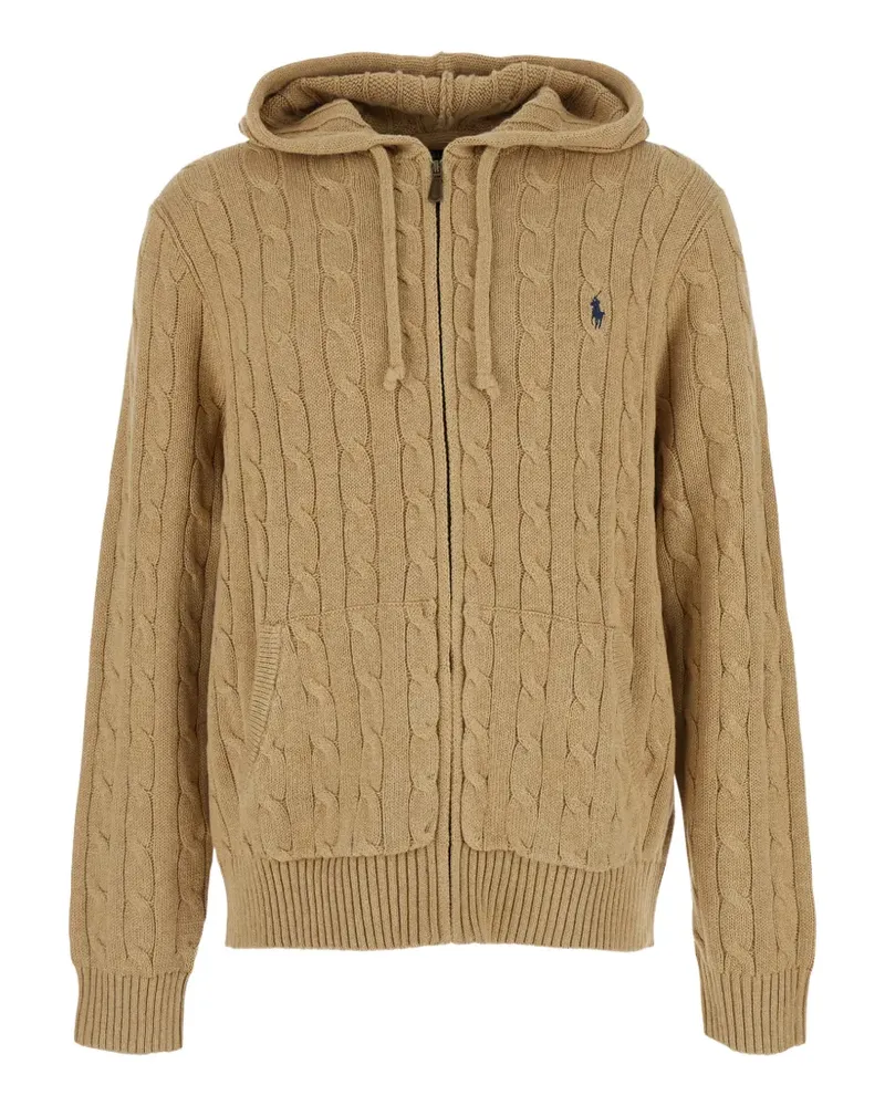 Ralph Lauren cable-knit zip-up hoodie - Nude Nude