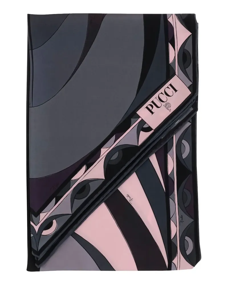 Emilio Pucci graphic-print silk scarf - Grau Grau