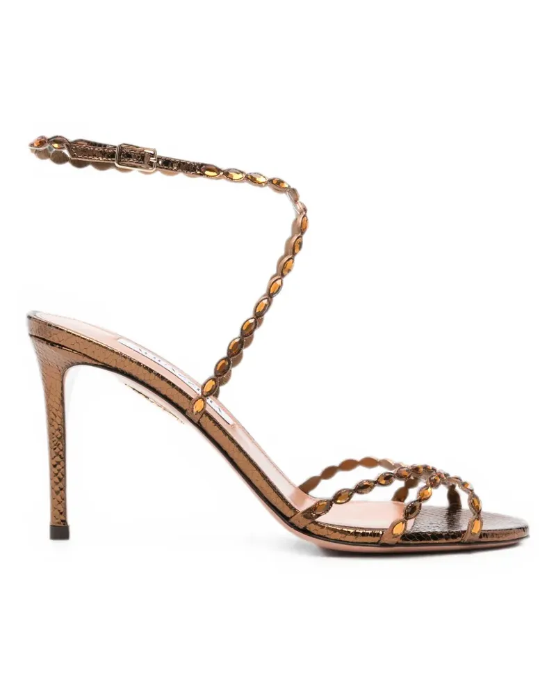 Aquazzura Love Struck Sandalen mit Kristallen 85mm - Braun Braun