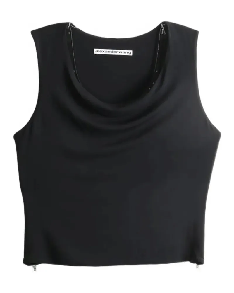 Alexander Wang cowl-neck side-zip top - Schwarz Schwarz