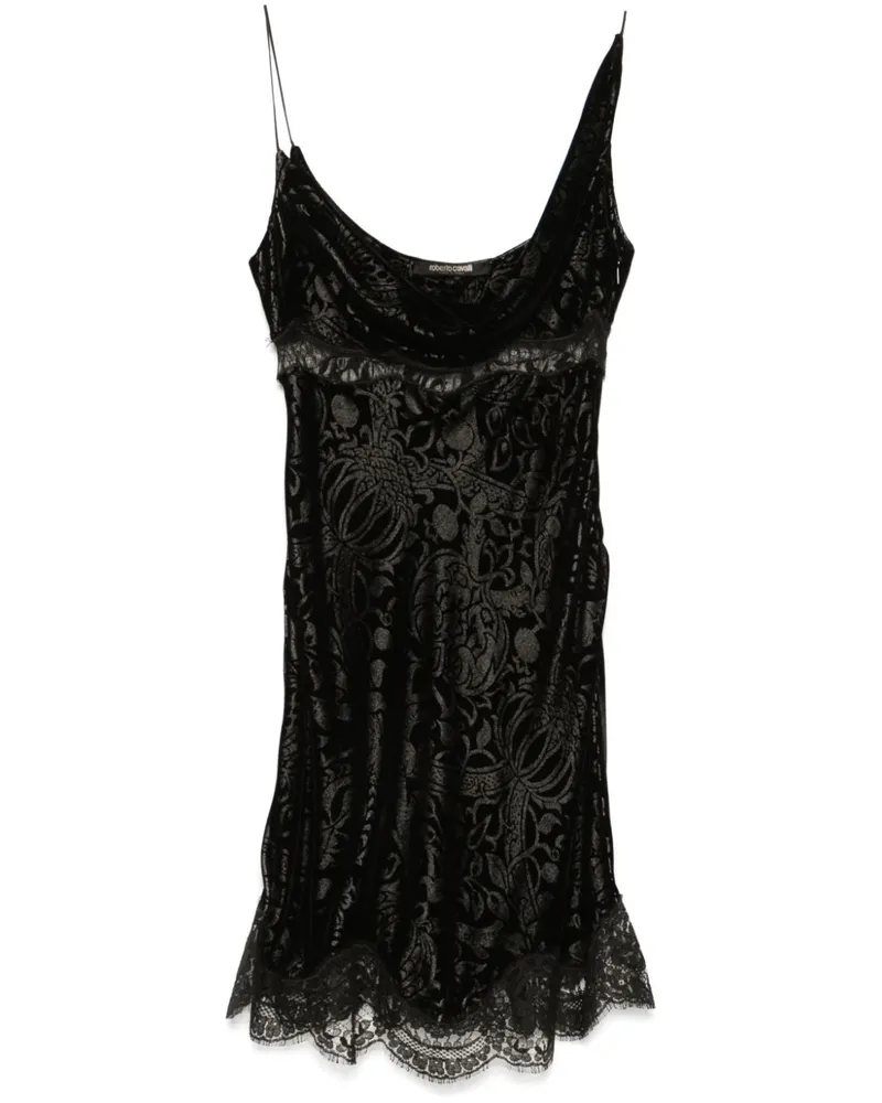 Roberto Cavalli Minikleid mit Jacquardmuster - Schwarz Schwarz