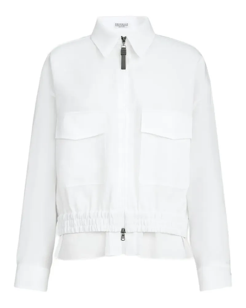 Brunello Cucinelli Jacke mit Reißverschluss - Weiß Weiß